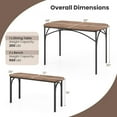 thumbnail image 6 of GOFLAME 3-Piece Dining Table Set for 4, Wooden Kitchen Table and 2 Benches Set with Metal Frame, Space-Saving Dinette Set for Living Room, Dining Room, Breakfast Nook, Small Space, 6 of 9