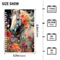 thumbnail image 3 of White Horse and Flowers Ring Binder Notebook Journey Note Diary College Ruled Spiral Notebook Study Loose Leaf Paper A5 60 Pages, 3 of 8
