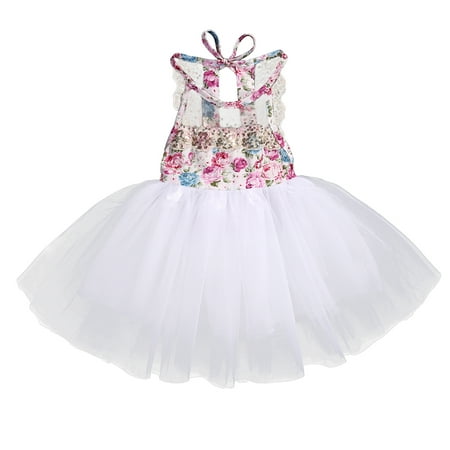 

Felcia Kids Girl Sleeveless Backless Tutu Floral Dress Party Princess Dress
