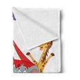 thumbnail image 2 of Circus Soft Flannel Fleece Throw Blanket, Performer Acrobat Animals in Circus Tent Happy Giraffe Joyful Art, Cozy Plush for Indoor and Outdoor Use, 60" x 80", Red Green Yellow, by Ambesonne, 2 of 5