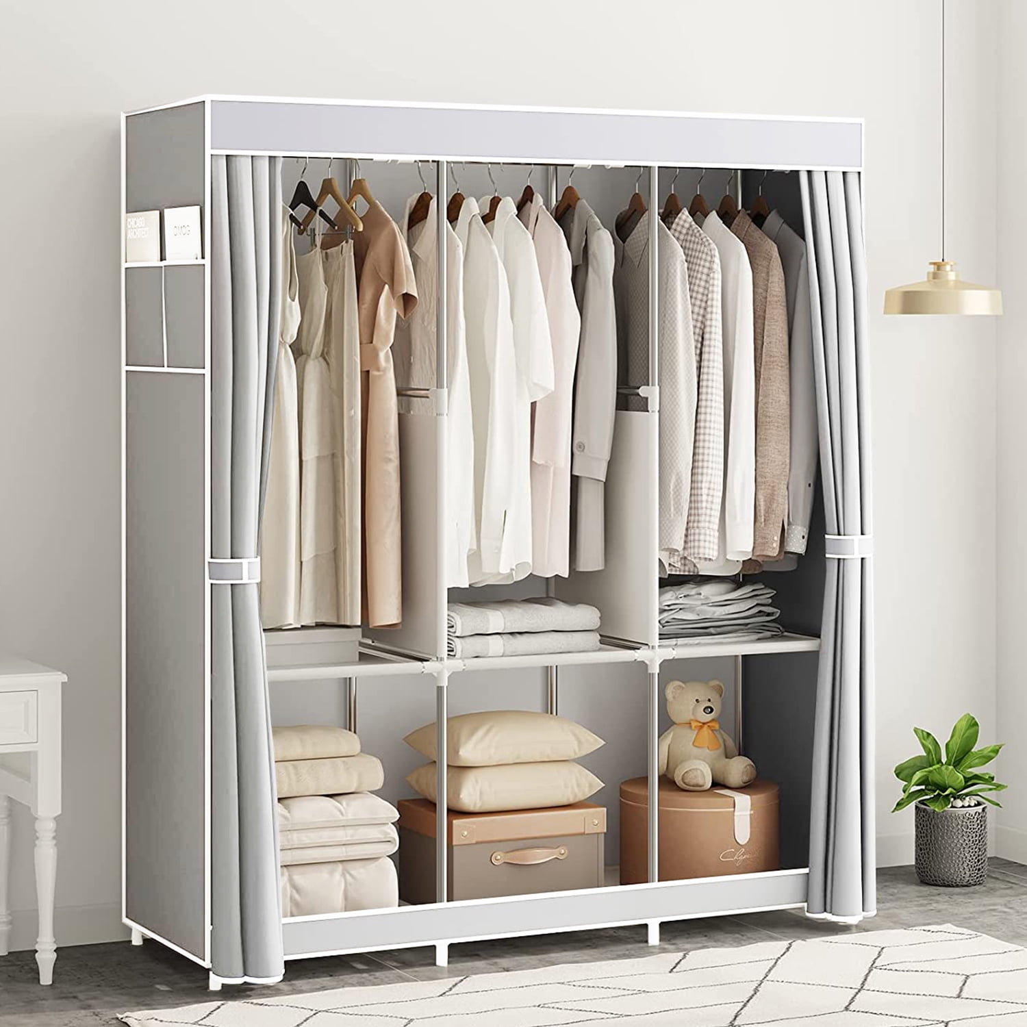 3 Shelf Hanging Closet Organizer Gray - Room Essentials™