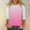 Pink, variant on qelini T-shirts for Women with Round Neck School Season Solid Color 3/4 Sleeved Gradient Printed Loose Casual Daily Wearing Basic Tops Juniors Summer Comfortable 1Pack Blue M