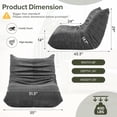 thumbnail image 5 of Walsunny Bean Bag Chair Memory Foam Bean Bag Sofa, Caterpillar Sofa, Lazy Sofa Chair Floor Sofa Couch Single Lounge Chair for Living Room, Bedroom, Office, Dorm, Gray, 5 of 8