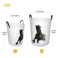 thumbnail image 5 of PAYOHTO Foldable Laundry Room Hamper Bucket Waterproof Bathroom Basket for College Student Living Room Storage Pillows Blankets Black Horse Runs in the Snow, 5 of 8