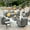 Dark Gray, variant on Ovios 8 Pieces Patio Glider Chair Set Outdoor Swivel Rocking Chairs with Side Table,Dark Gray