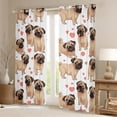 thumbnail image 2 of Homewish Cute Cartoon Dogs Black Out Curtains,Kawaii Loves Pattern Curtains Pack of 2 (42x63 Each),Pink White Brown Bedroom Curtains For Boys Girls,Microfiber Bedroom Decor, 2 of 6