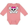 thumbnail image 3 of Inktastic Skull with Bow Girls Long Sleeve Baby Bodysuit, 3 of 5