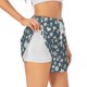 thumbnail image 1 of Balery Blue Flower Pantalones cortos deportivos para mujer con forro y dos bolsillos, elásticos, para entrenamiento, gimnasio, yoga-X-Large, 1 of 7