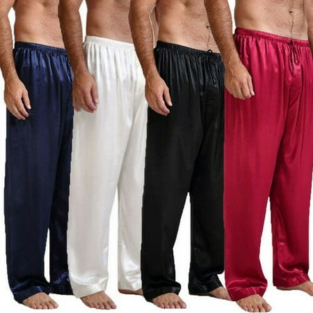 The Noble Collection Mens Silk Satin Pajamas Pyjamas Pants Sleep Bottoms Nightwear Sleepwear (Best Pyjamas For Night Sweats)