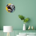 thumbnail image 4 of ATEDEANEI 12" Wall Clock Battery Operated Silent Non Ticking Humorous Cow Oil Painting Amazing, 4 of 5
