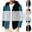 Blue, variant on TOUMENY Men Corduroy Hooded Cardigan Vintage Button Down Long Sleeve Drawstring Coat Fall Winter Loose Casual Oversized Jacket Black L