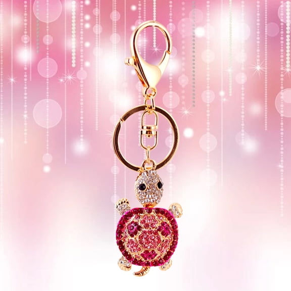 Raindrops  Charms Pink Keychain Diamond-in Turtle Creative Miss