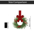 thumbnail image 4 of 6PCS Christmas Wreath with Plaid Bow & Berries - 6-Inch Mini Kitchen Cabinet Wreaths for Indoor and Outdoor Christmas Decorations, Holiday Decor for Windows, Doors, and Home Festive Decor, 4 of 4