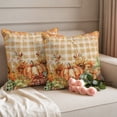 thumbnail image 2 of Orange Plaid Pumpkins Fall Thanksgiving Outdoor Pillow Covers 18"x18" Set of 2,Waterproof Throw Pillow Covers for Patio Furniture,Maple Leaf Rustic Decorative Cushion Pillowcases for Garden Sofa, 2 of 9