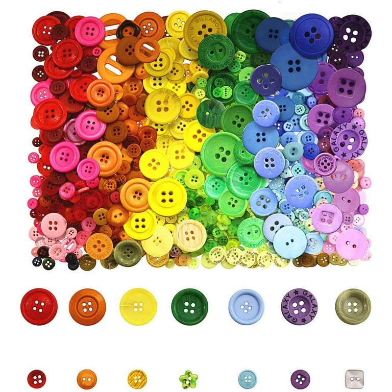 1800 Pcs Round Resin Buttons Mixed Color Assorted Sizes For Crafts Sewing  Diy Manual Button Painting Diy Handmade Ornament Buttons, 2 Holes And 4  Hole