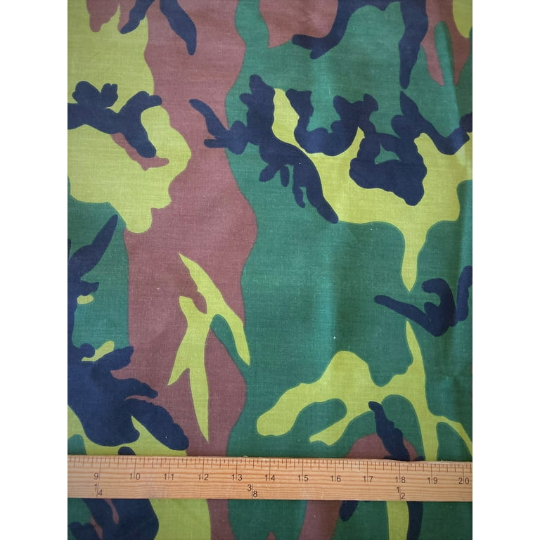 Lilly Craft Camouflage LT Army Green Poly Cotton Fabric NO