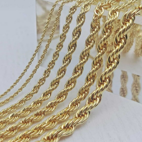6mm |24 Inches | 14k Gold 6.00mm Shiny Hollow Rope Chain Necklace for Pendants and Charms with Lobster - Claw Clasp