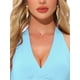 thumbnail image 5 of Vestido Halter para Mujer Inspire Chic, Escote en V Profundo, Sin Espalda, Vestido Mini de Fiesta, Azul Cielo L, 5 of 6
