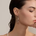 thumbnail image 2 of Lightweight Oval Hoop Earrings For Women - 14K Gold Plated, Rose Gold Plated And Sterling Silver Plated Large Oblong Hoop Earrings For Women Statement Jewelry Gift[Z1889], 2 of 2