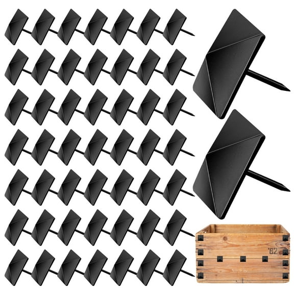 50 Pcs 1 Inch Carbon Steel Tacks Nails - Black Decorative Nail Heads for DIY Furniture, Sofa Upholstery & Home Decor - Assortment Kit