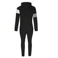 thumbnail image 5 of Timoontee Men's Color Block Tracksuit Casual Soft Comfy Hoodies Long Sleeve Pullover Sweatshirts with Drawstring Elastic Waist Joggers 2 Piece Set Black M, 5 of 8