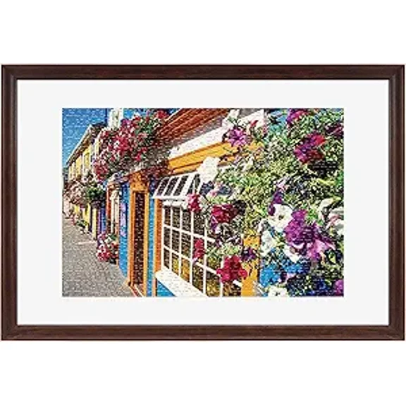 MCS 20x30 Puzzle Frame, Walnut Woodgrain Frame for Finished Puzzles, Vertical & Horizontal Wall-Mounted Large Picture Frame for Puzzle Display & Preservation (1-Pack)