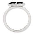 thumbnail image 2 of SS Stackable Expressions Polished Black Enameled Peace Sign Ring Size 6, 2 of 3