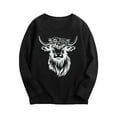thumbnail image 2 of SGFCWSX Long Sleeve Shirts for Kids Girls Calf Print Tops Fall Casual T-Shirts Black Size 12-13 Years, 2 of 4