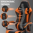 thumbnail image 4 of Gaming Chair with Footrest, Ergonomic Computer Chair with Headrest and Lumbar Support, Office Chair with Height Adjustable, Video Game Chairs for Adults, Black Orange, 4 of 9