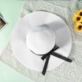 thumbnail image 4 of Txlixc Sombrero de paja de papel femenino, arco de ala ancha Txlixc moda, 4 of 9