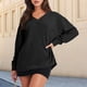 thumbnail image 5 of Suéter Suéter elegante con abertura lateral para mujer, suéter básico cómodo para ir al trabajo Cgtredaw Negro T S para Mujer, 5 of 6