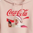 thumbnail image 3 of Coca-Cola - Santa Closeup - Juniors Cropped Long Sleeve Fleece Hoodie, 3 of 5