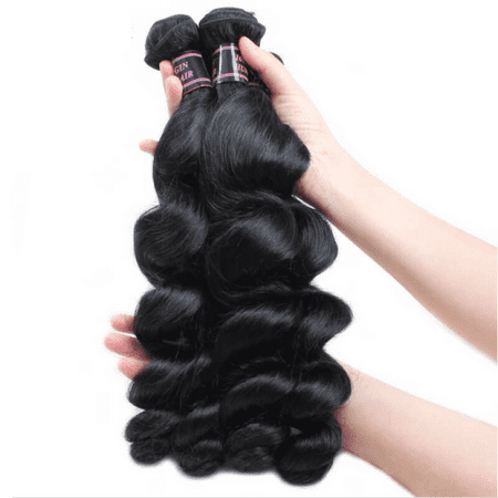 Allove Brazilian Loose Wave Virgin Hair 5 Bundle Deals 7A Human Hair Extensions,