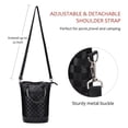 thumbnail image 6 of Tirrinia Wine Bag Portable Gift Tote,PU Leather Leakproof Insulated Wine Bottle Carrying Cooler Carrier with Fixed Compartment for Travel,Picnic,Party,Great Gift for Wine Lover,Checkered Black, 6 of 7