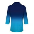 thumbnail image 7 of Top Style Trends for Women!DianGeFu Womens Long Sleeve Blouses for Fall Clearance $15 Fashion Casual,Women's Fashion Printed T-shirt 3/4 Sleeves Blouse Turndown Collar Casual Tops,Blue,M, 7 of 7