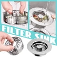 thumbnail image 2 of Oferta por tiempo limitado!Colador de fregadero de cocina (3 en 1), tapón de fregadero de acero inoxidable 304, colador de fregadero antiobstrucción para cocina estándar de EE. UU. de 3-1/2 pulgadas, 2 of 4