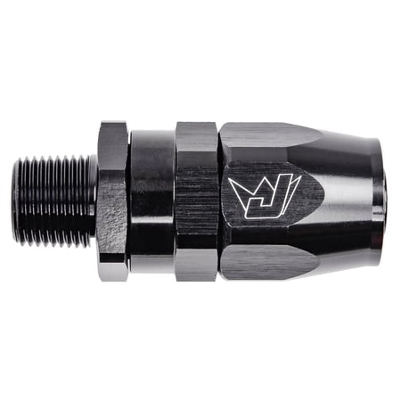JEGS AN to NPT Straight Max Flow Swivel Hose End [3/8 in. NPT Male to -10 AN Hose Black]