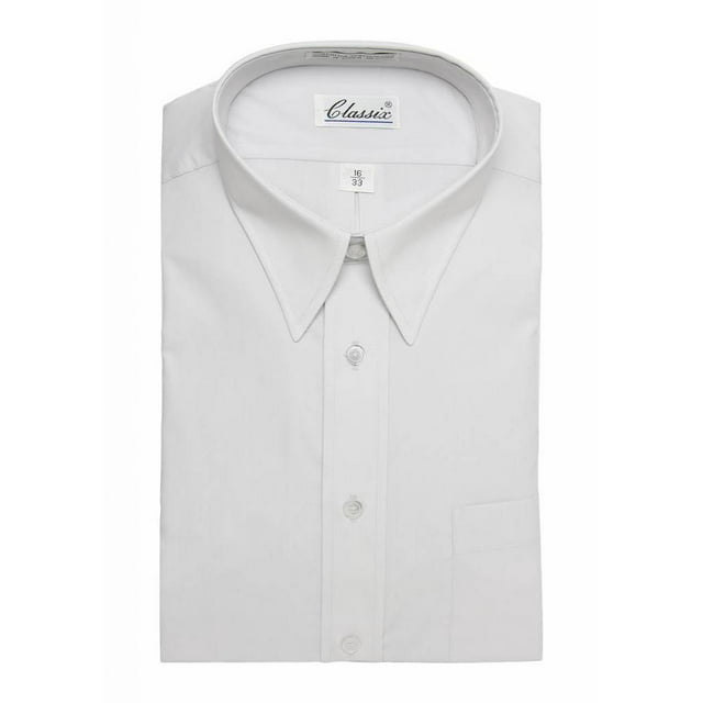 Classic Mens Dress Shirt Long-Sleeve Button Shirt - Beige - 33 - 18