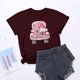 thumbnail image 5 of Fiudx Ofertas de La Semana Mujer Casual Día de San Valentín Manga Corta Impresión Digital Cuello Redondo Suelta Camiseta Blusa Tops, 5 of 5