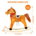 thumbnail image 5 of Trendix Plush Rocking Horse Toy with Interactive Sounds, Wooden Rockers, Wagging Tail Rocking Chair, 50kg Load Capacity, 28" Height, Light Brown (Battery not included), 5 of 7