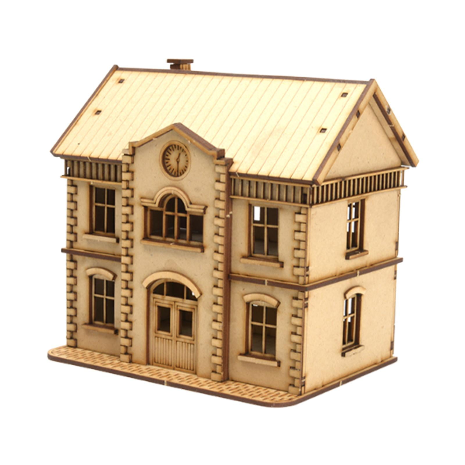 Building Models House Diorama Kits Wooden Material 1/72 Scale Collectible Educational Hobby Decor for Adults