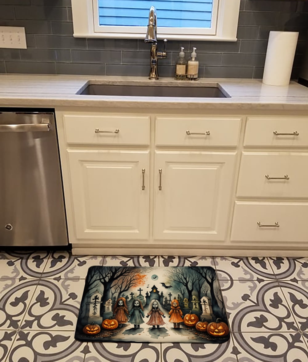 Carolines Treasures DAC2293RUG 19 x 27 in. Unisex Creepy Dolls Spooky Halloween Memory Foam Kitchen Mat