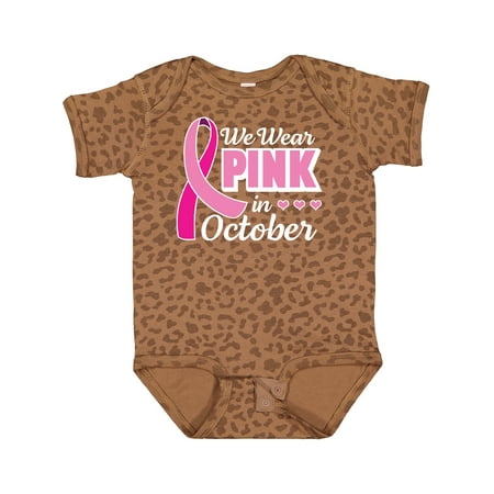 

Inktastic Breast Cancer Awareness We Wear Pink in October Gift Baby Girl Bodysuit