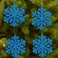 thumbnail image 5 of SLEETLY Big Blue Ornaments for Farmhouse Christmas Tree Holiday Xmas Decorations for Christmas - Large Shatterproof Plastic 4.72 inch Glitter Snow Balls and Snowflakes, Ornament Set of 8, 5 of 9