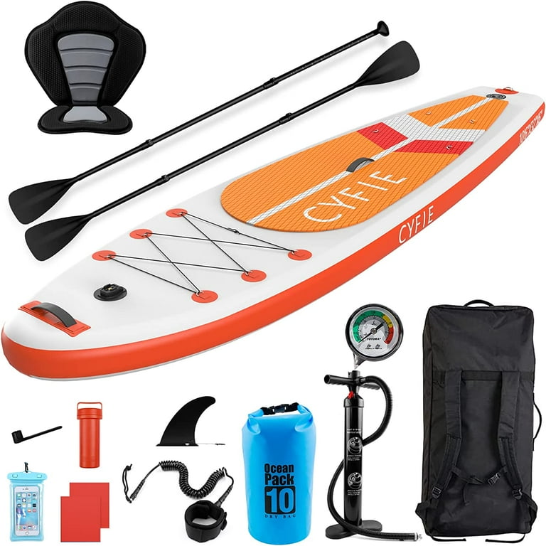 CYFIE Inflatable Paddle Board with Kayak Seat, 10'6