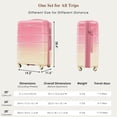 thumbnail image 5 of POWANLI 3Pcs Luggage Set, 20" Suitcase with USB Port,Carry-on Luggage with Cup Holder, ABS+PC Hard Shell Luggage with Spinner Wheels Gradient Pink, 5 of 6