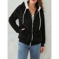 thumbnail image 5 of Women’s Winter Fuzzy Hood Coat, Long Sleeve Front Zipper Fleece Outwear Loose Warm Jackets, S-5XL, 5 of 9
