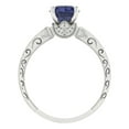 thumbnail image 4 of Clara Pucci 14K White Gold 1.06ct BlueSapphire Solitaire with Accents Ring, 4 of 8