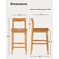 thumbnail image 3 of Joyyskill Wood Bar Stools Set of 4, Counter Height Barstools Armless Farmhouse Wooden Bar Dining Chairs with Solid Wood Legs, Dark Oak, 3 of 5