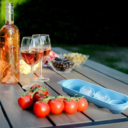 

Ice Cube Trays For Freezer Small Ice Cube Trays Ice Tray Summer New Four-cell Cool Frozen Spherical Household Spherical Ice Box Blue